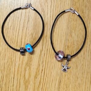 Lot of 2 IBB Sterling Silver 925 Charm Bracelet